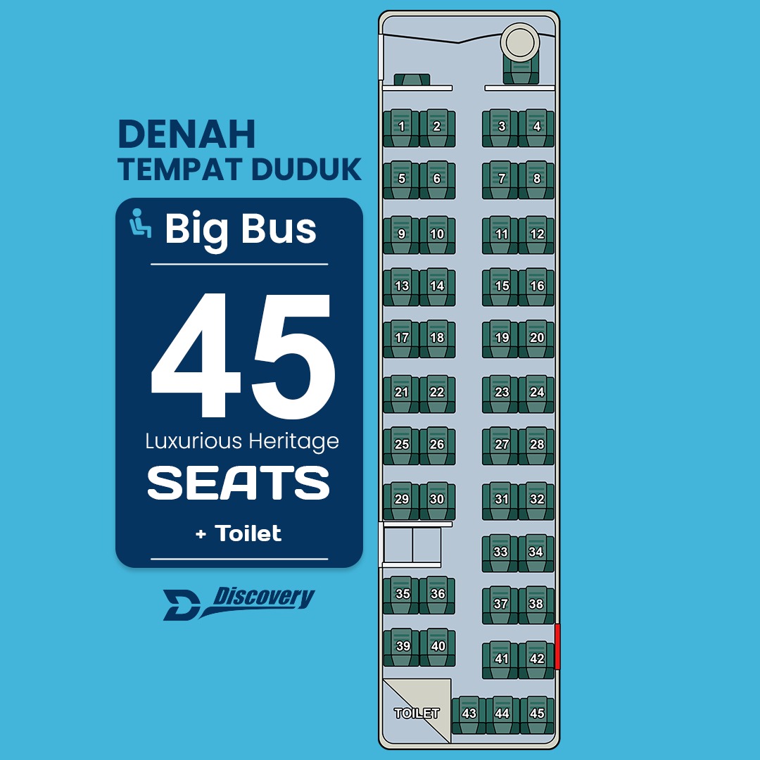 Denah Bigbus Luxury 45 seat - Bus Discovery