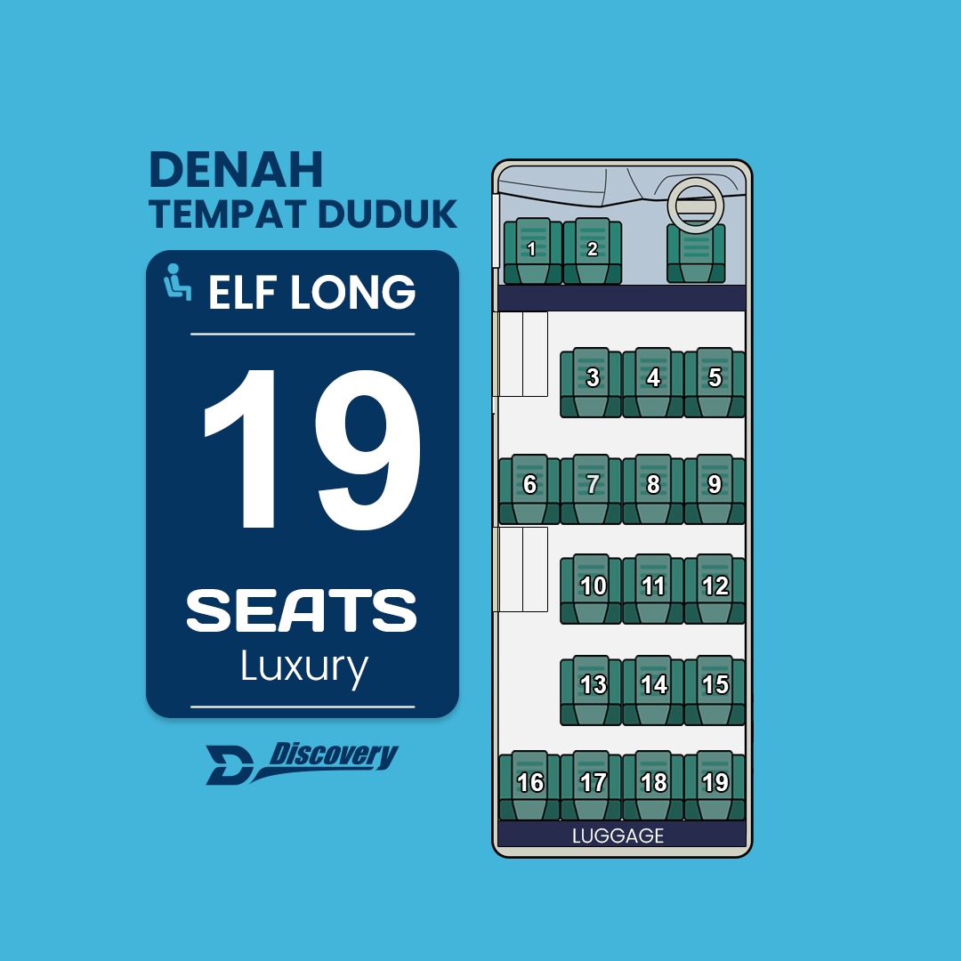 Denah DISCOVERY ELF LONG 19 SEAT LUXURY