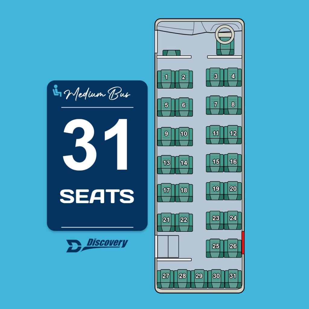 denah kursi bus medium 31 seat