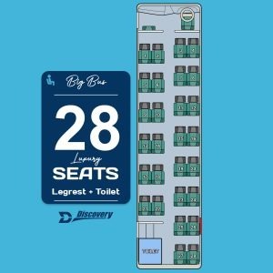 denah kursi bus eksekutif 28 seat