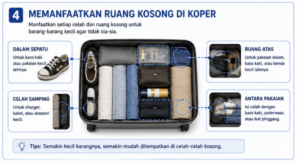 tips packing koper dengan memanfaatkan ruang kosong